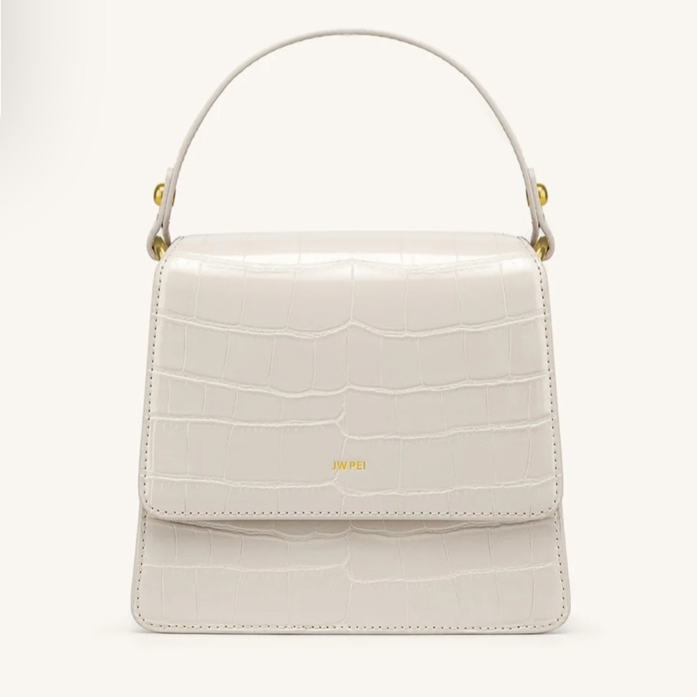 JW PEI The Fae Top Handle Bag - Ivory Croc ×
